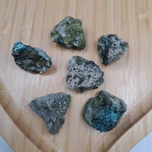 45G Natural Green Chrysocolla and Epidote Crystal Mineral Specimen Lot